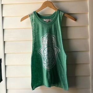 Spiritual Gangster Turquoise Hamsa Graphic Tank